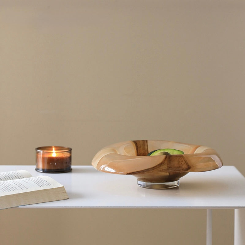 Marbled Art Glass Display Bowl Berriscent