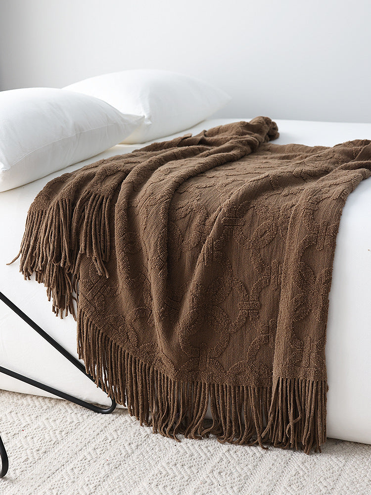 Interlock Chain Knit Throw Blanket Berriscent
