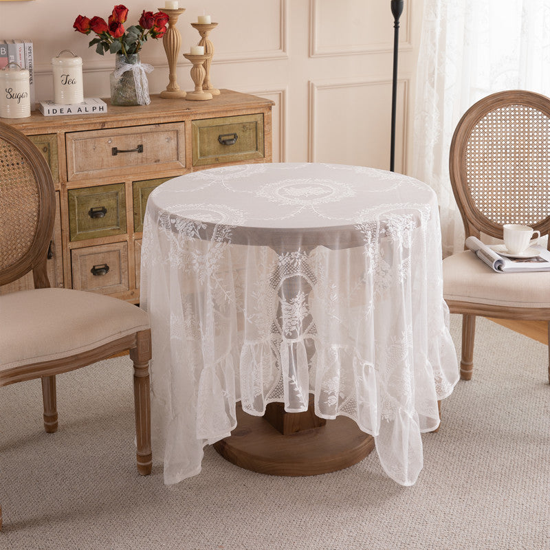 Vintage Lace Whisper Tablecloth | Elegant Sheer Dining Décor Berriscent