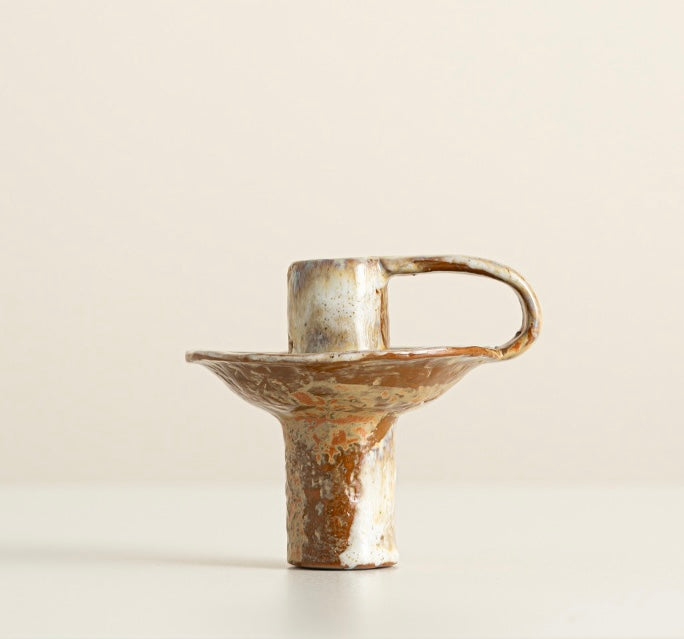 Rustic Glaze Ceramic Candle Holder Berriscent