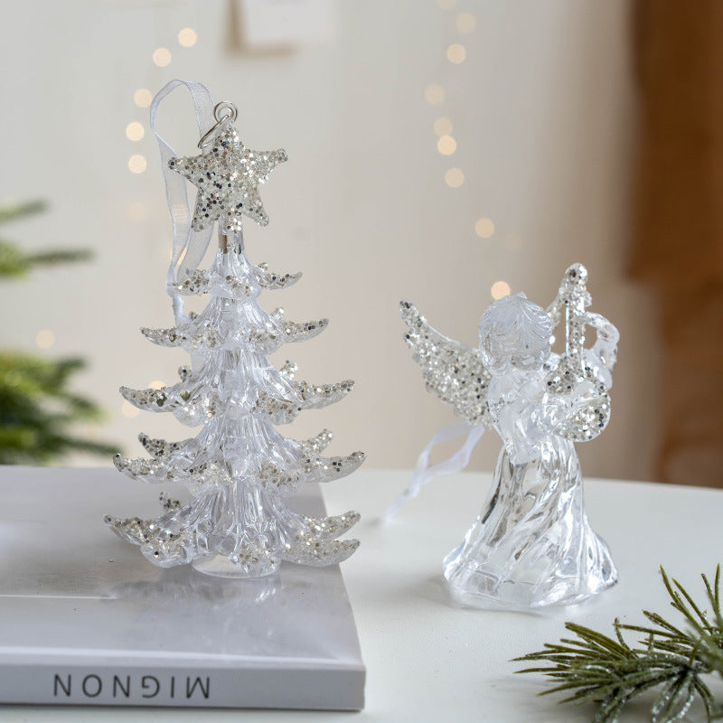 Crystal Elegance Christmas Ornaments – Set of 9