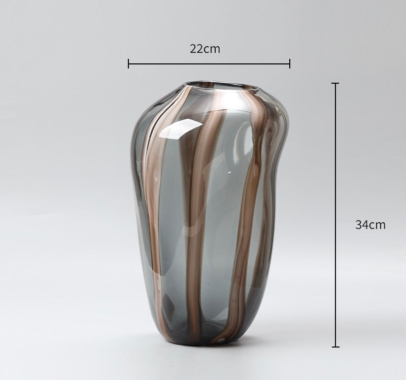 Cascade Smoke Striped Glass Vase Collection Berriscent