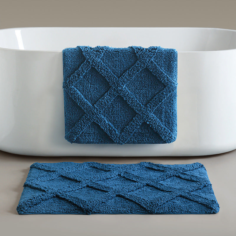 Diamond Weave Pure Cotton Bath Mat Berriscent