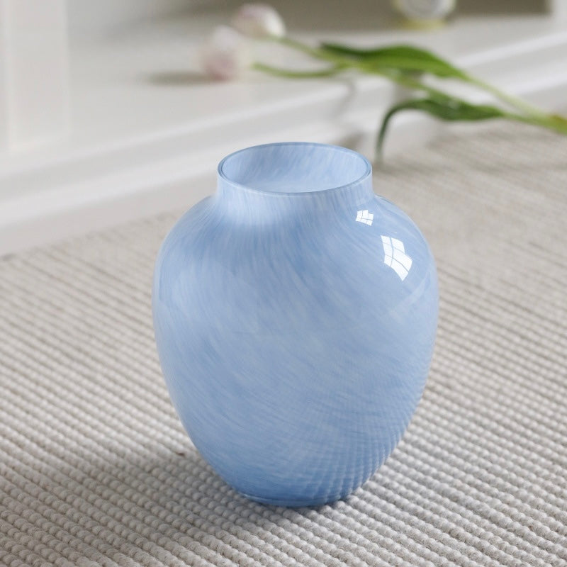 Hand-Blown Pastel Marbled Glass Vase Berriscent