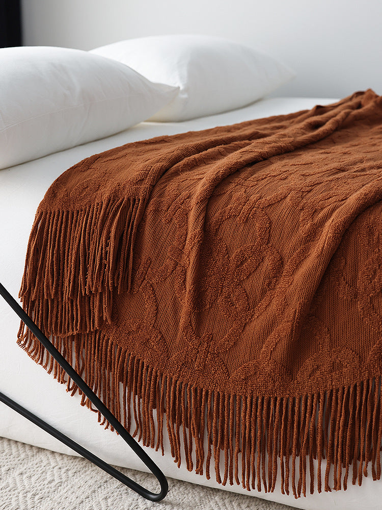 Interlock Chain Knit Throw Blanket Berriscent