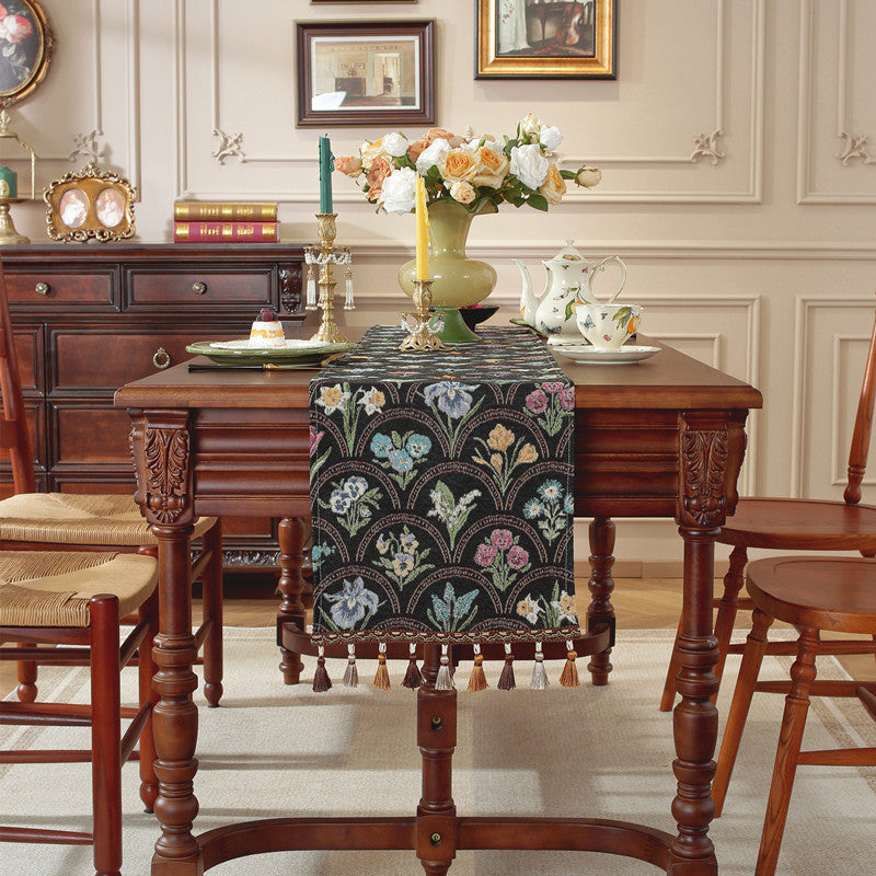 Vintage Bloom Embroidered Table Runner Berriscent