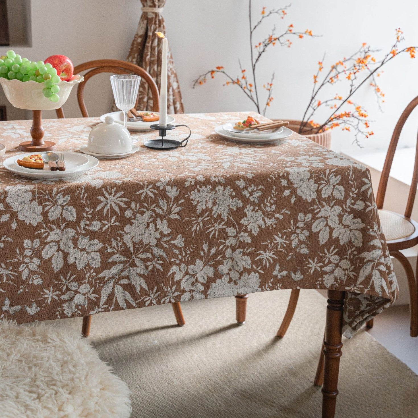Botanical Weave Tablecloth Berriscent