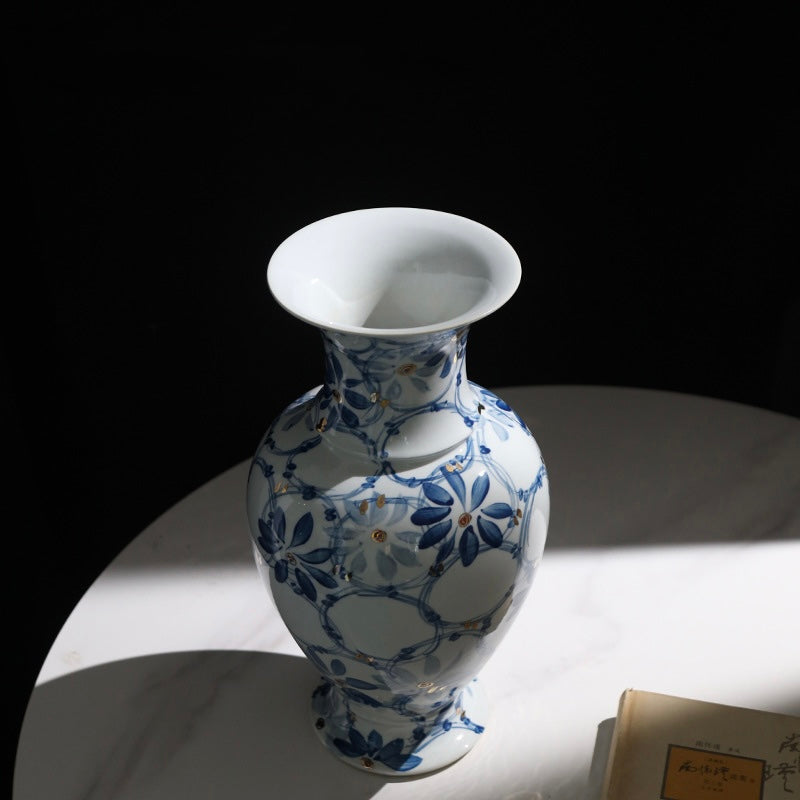 Azure Bloom Porcelain Vase Berriscent