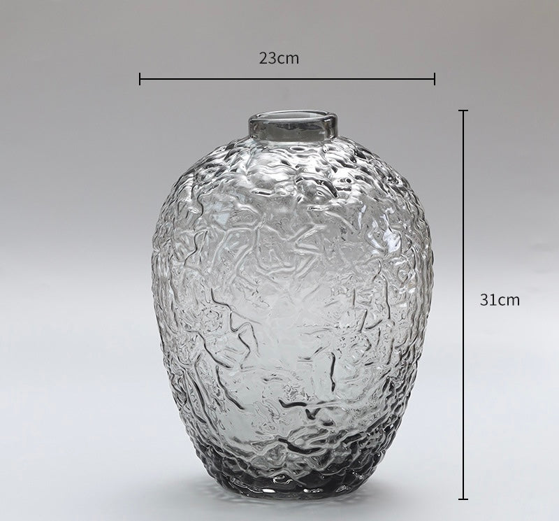 Smoky Textured Glass Vase – Premium Handcrafted Home Décor Berriscent