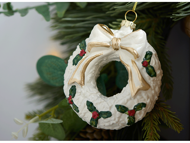 Snowlit Grace Christmas Ornaments – Elegant White & Gold Holiday Collection
