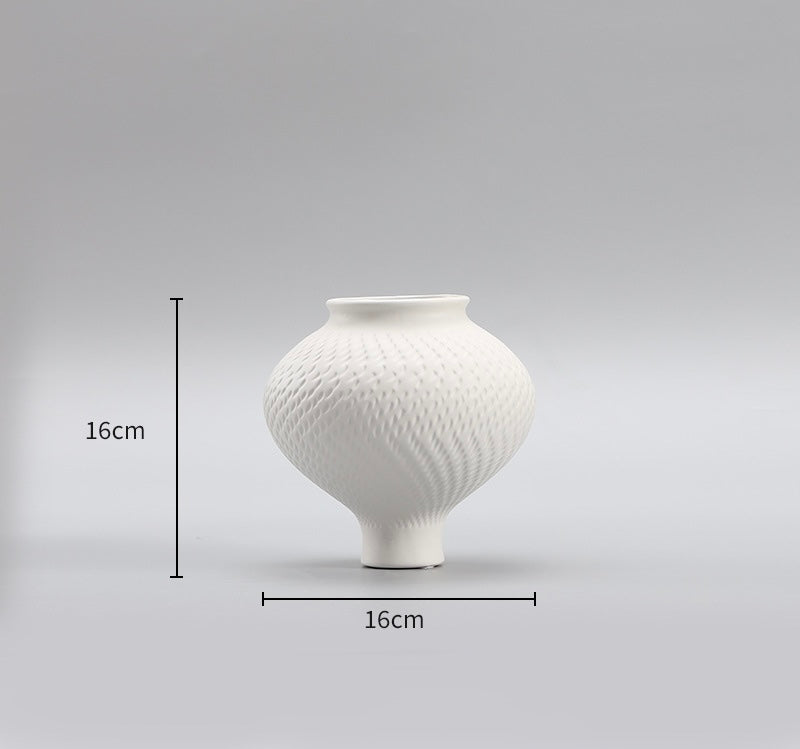 Textured White Ceramic Vase Collection Berriscent