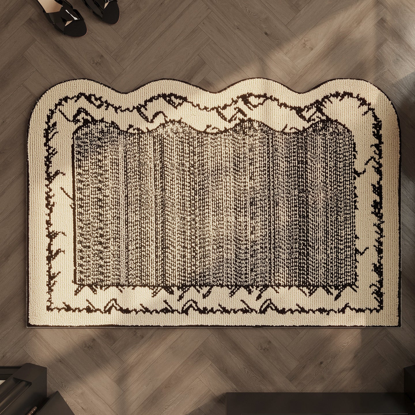 Contour Frame Anti-Slip Rug Berriscent