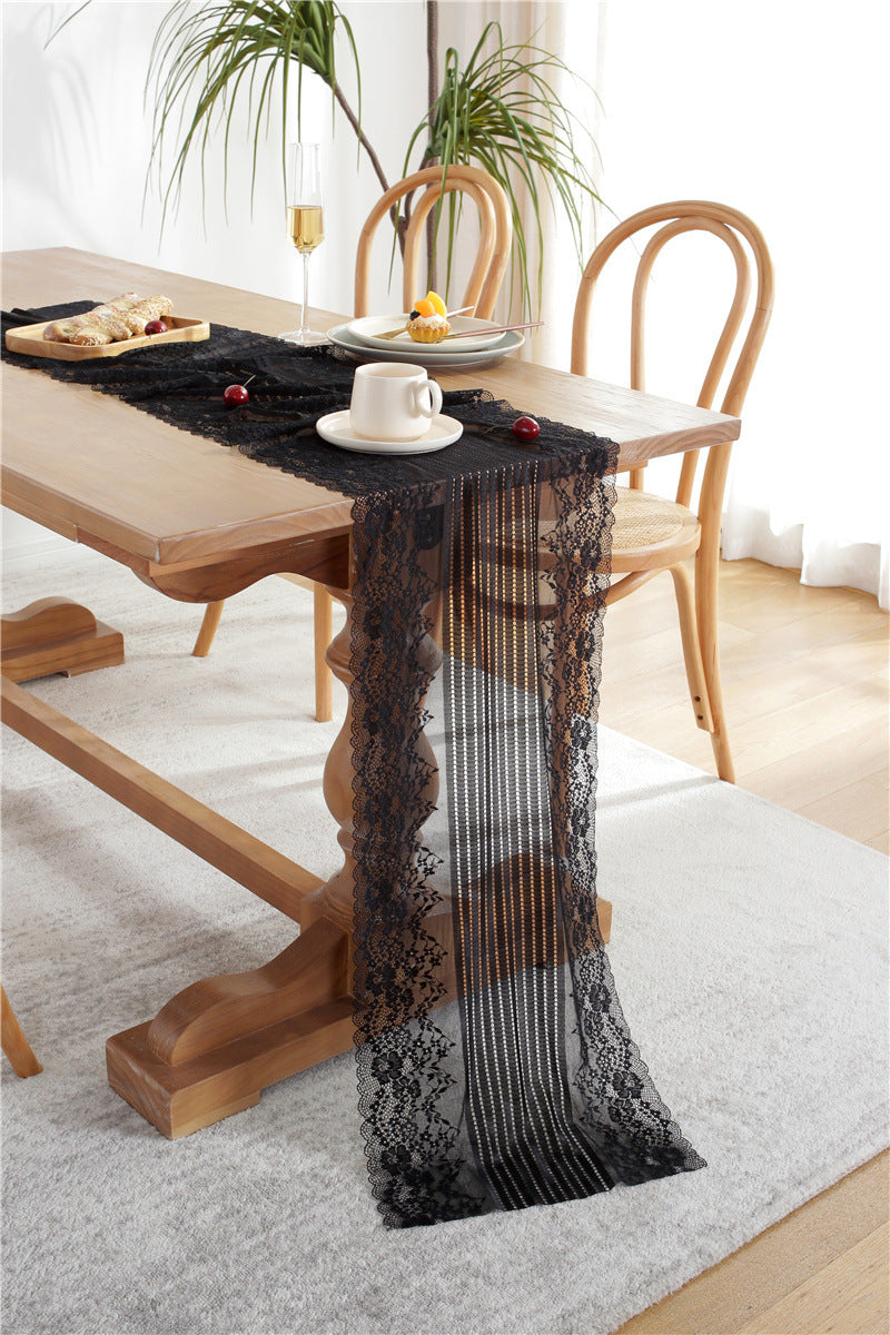Floral Lace Table Runner – Elegant Sheer Design Berriscent