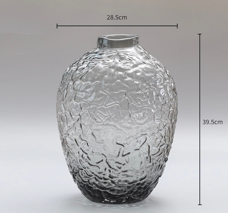 Smoky Textured Glass Vase – Premium Handcrafted Home Décor Berriscent