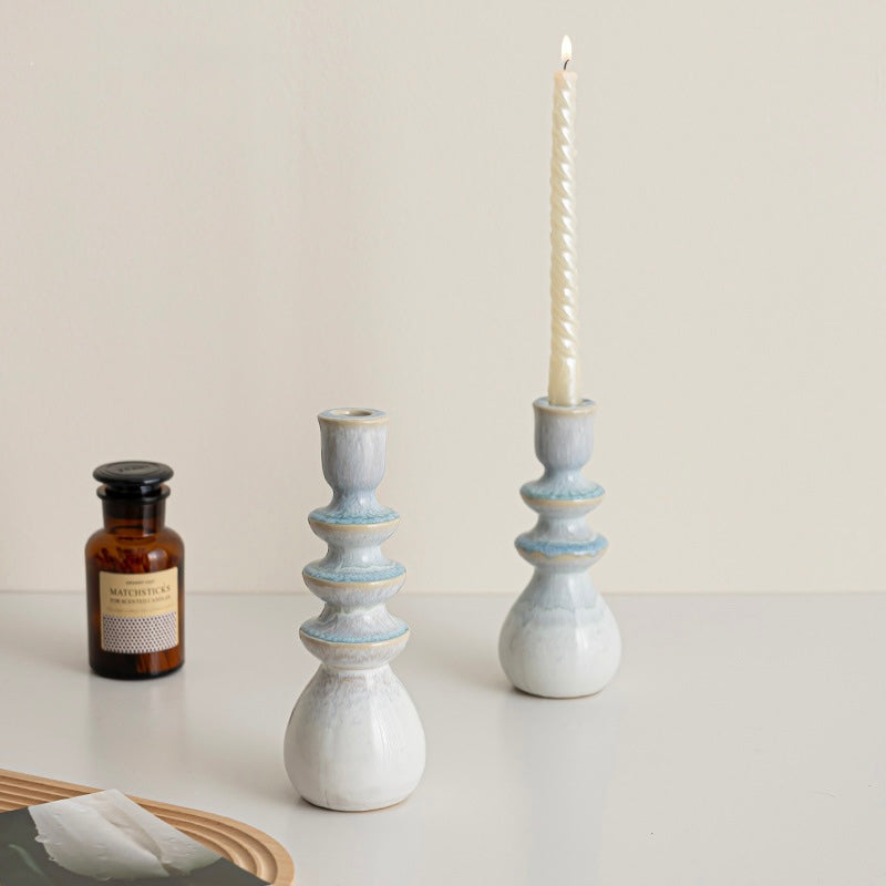 Azure Crest Ceramic Candle Holder Berriscent