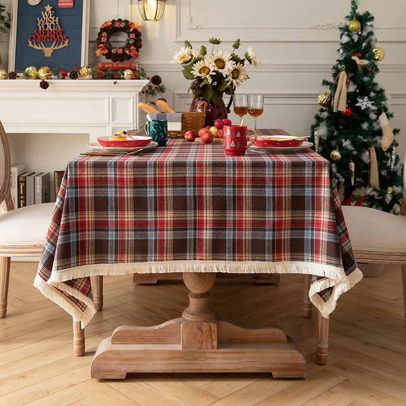 Highland Noel Plaid Christmas Tablecloth Berriscent