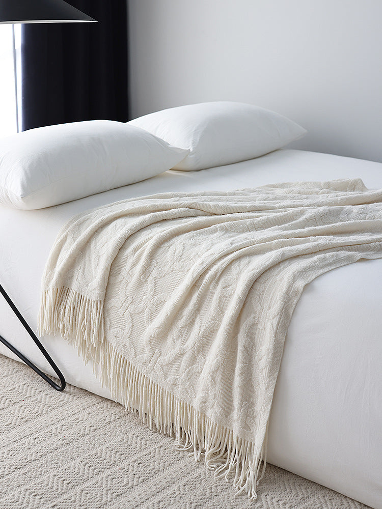 Interlock Chain Knit Throw Blanket Berriscent