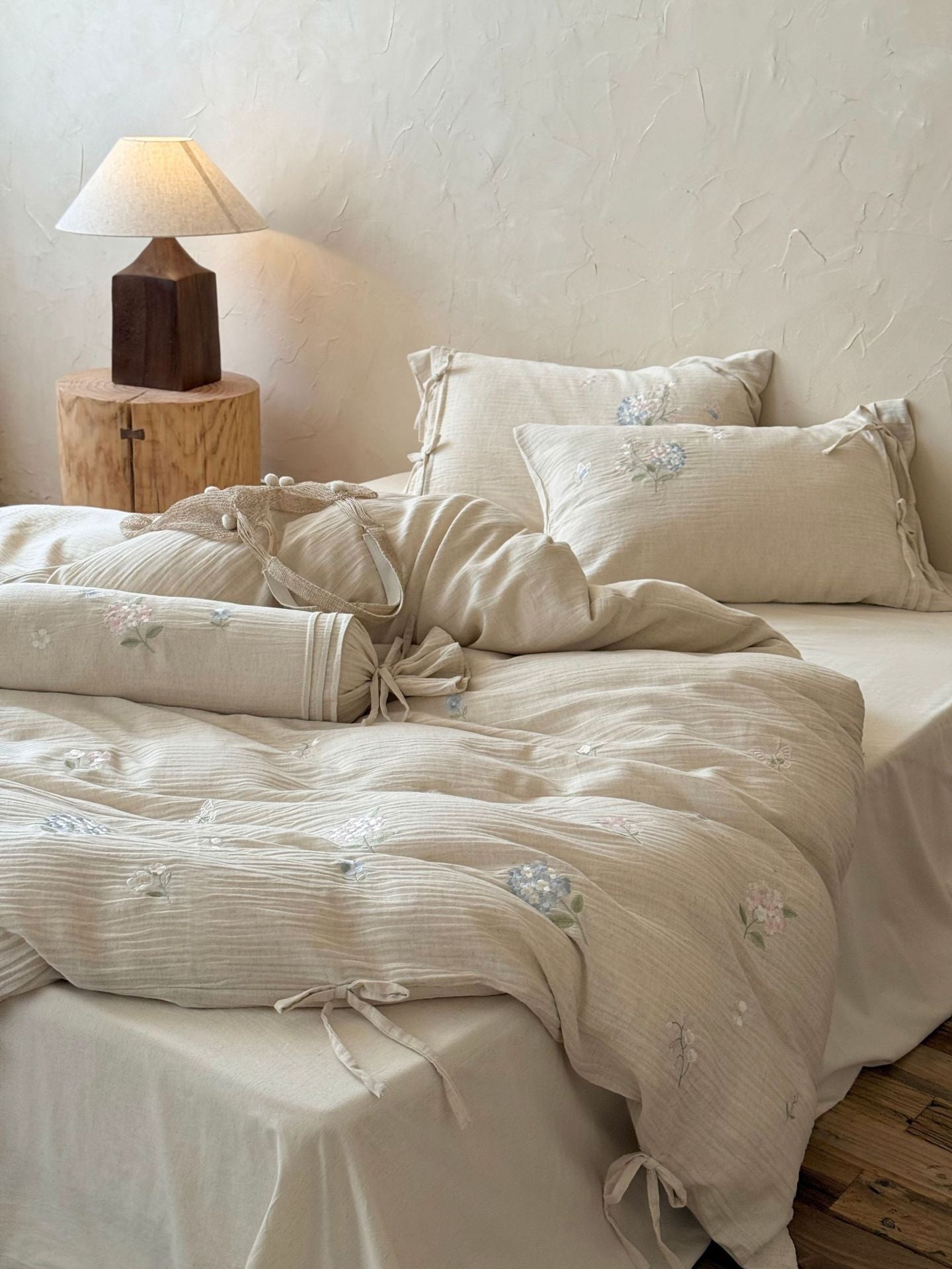 The Garden Room | Cotton–Hemp Embroidered Bed Linen