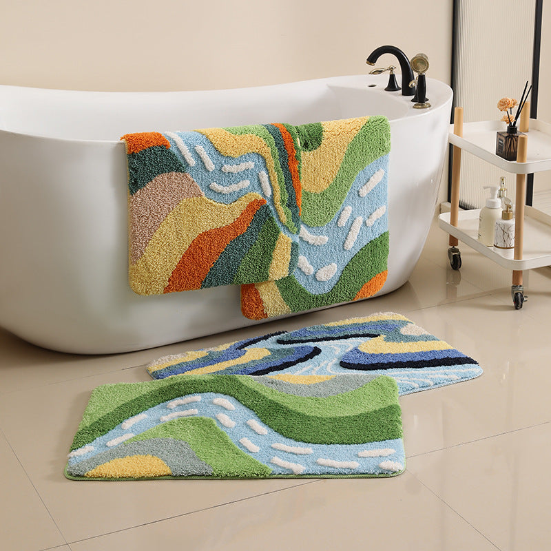 Abstract Tufted Bath Mat Berriscent