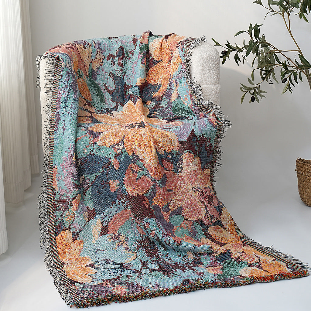 Abstract Bloom Jacquard Throw Berriscent