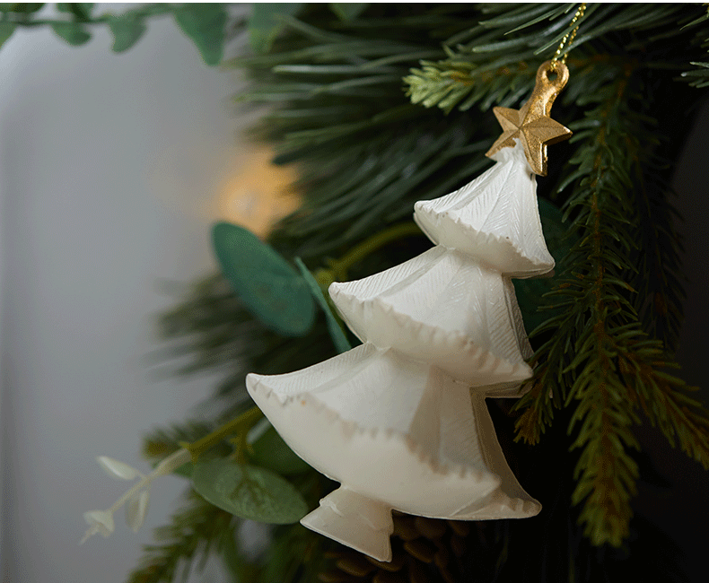 Snowlit Grace Christmas Ornaments – Elegant White & Gold Holiday Collection