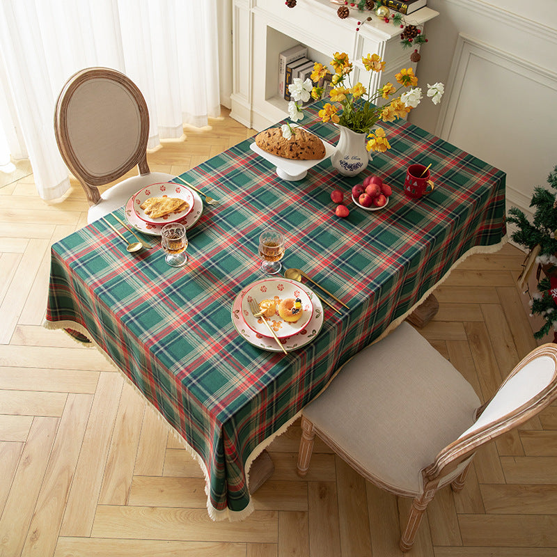 Highland Noel Plaid Christmas Tablecloth Berriscent