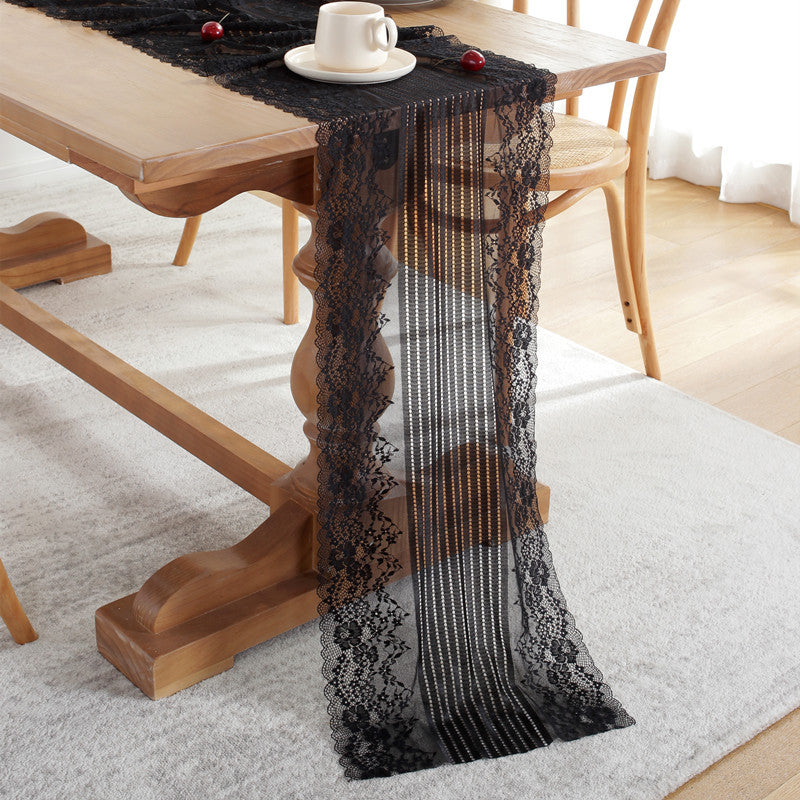 Floral Lace Table Runner – Elegant Sheer Design Berriscent