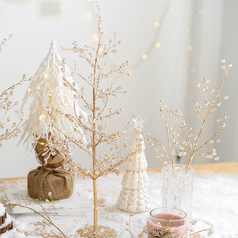 Golden Glitter Decorative Branches & Garlands Collection