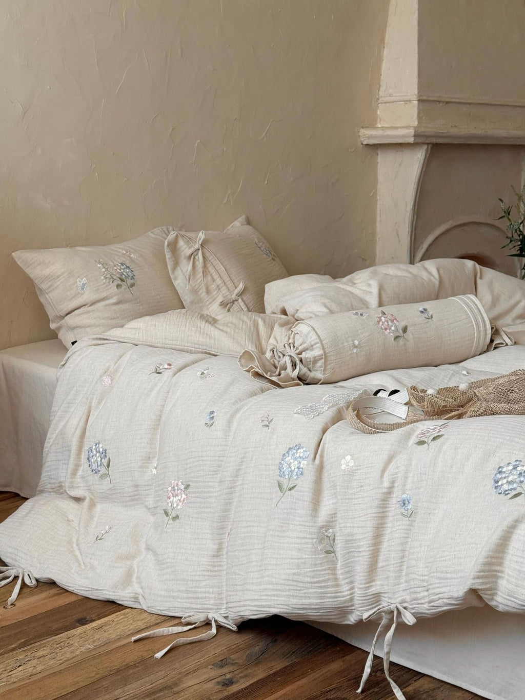 The Garden Room | Cotton–Hemp Embroidered Bed Linen