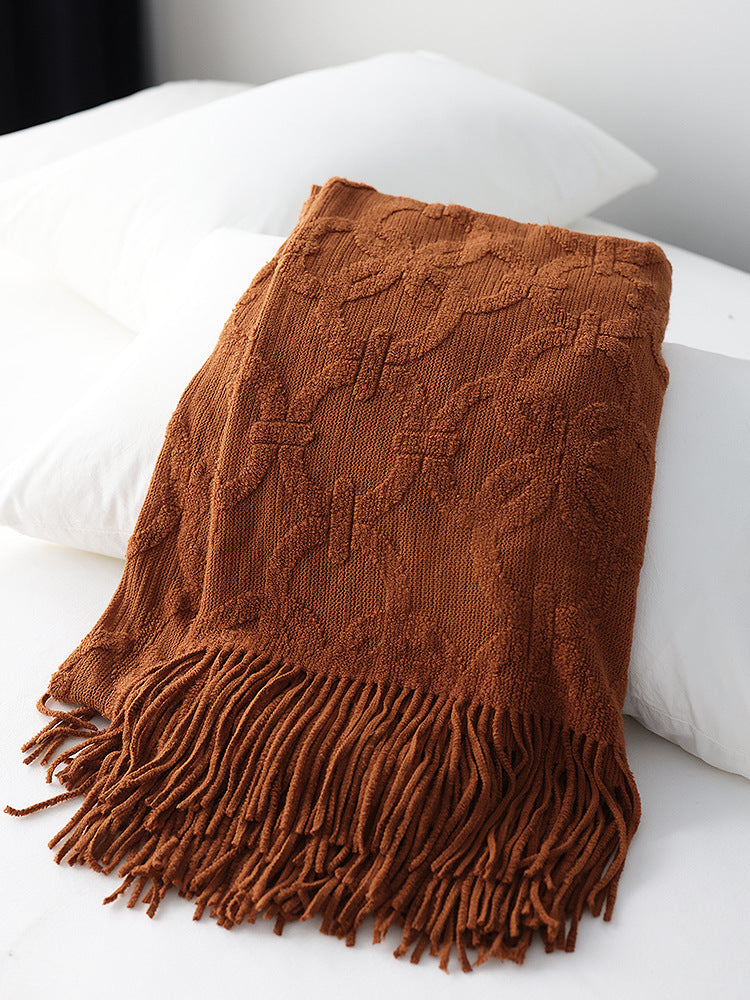 Interlock Chain Knit Throw Blanket Berriscent