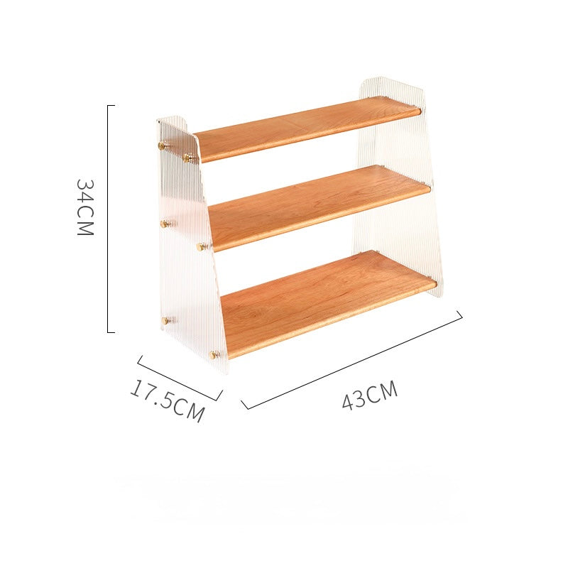 Lumière Three-Tier Acrylic & Wood Organizer Berriscent