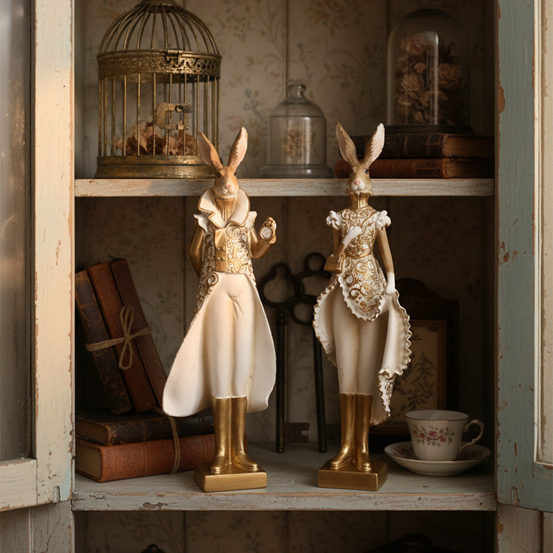 Aristocratic Rabbit Figurine – Decorative Sculpture Berriscent