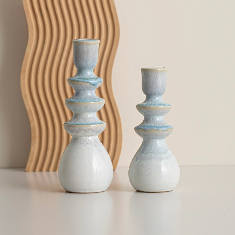 Azure Crest Ceramic Candle Holder Berriscent