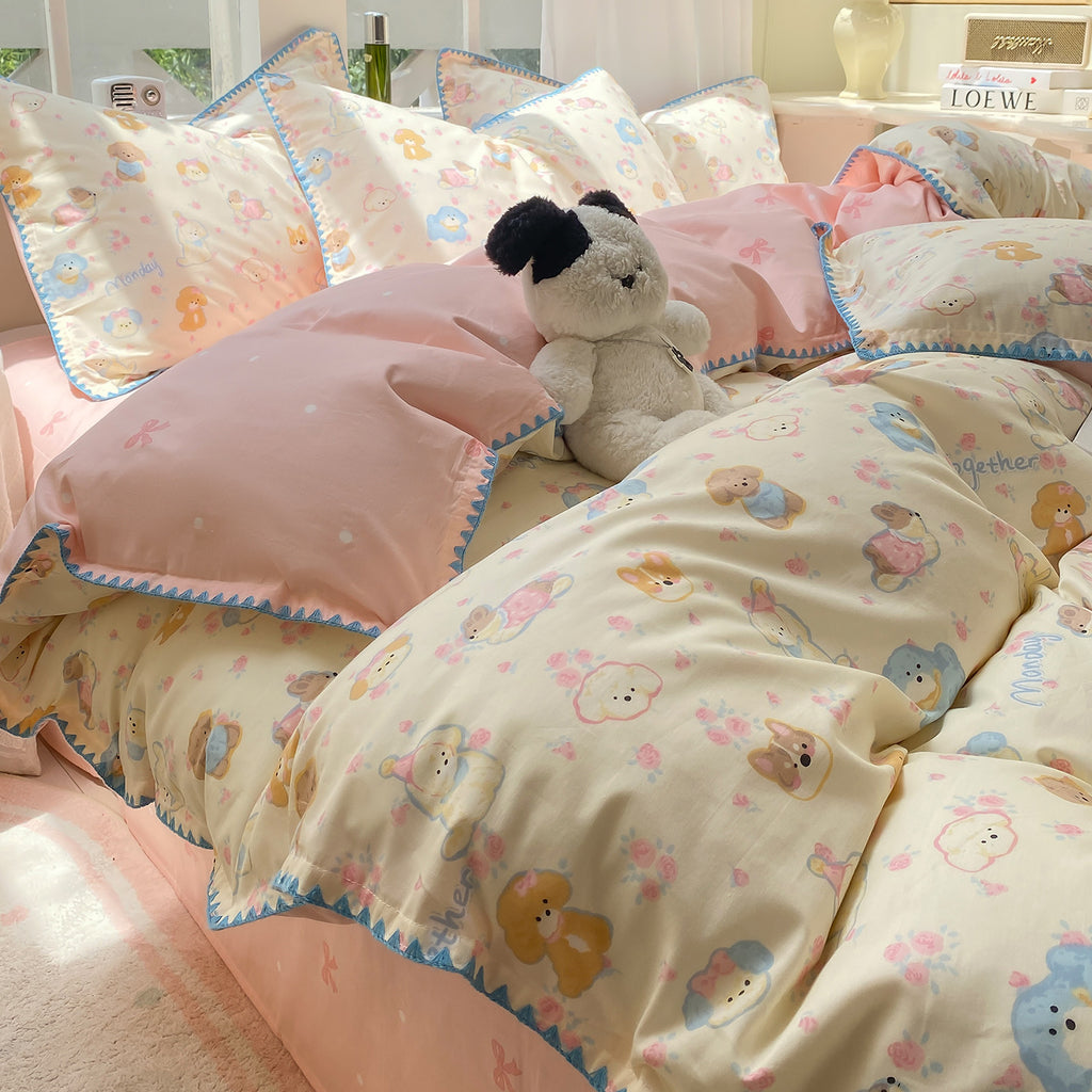 Playful Countryside Bedding Set (4-Piece Pure Cotton Set) Berriscent