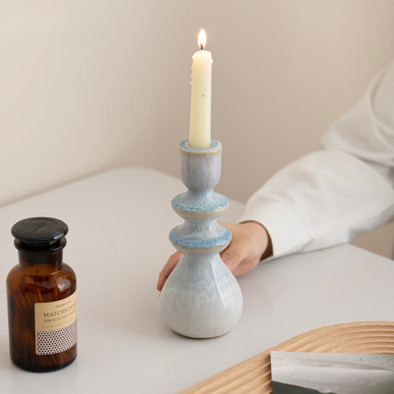 Azure Crest Ceramic Candle Holder Berriscent