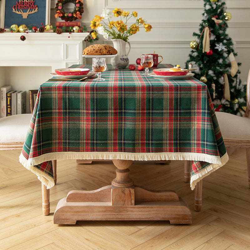 Highland Noel Plaid Christmas Tablecloth Berriscent