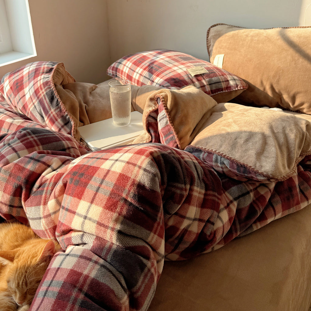 Warm Cabin Flannel Bedding Set Berriscent