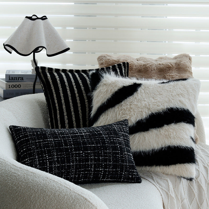 Panda Cushion | Faux Fur Black & White Pillowcase Berriscent