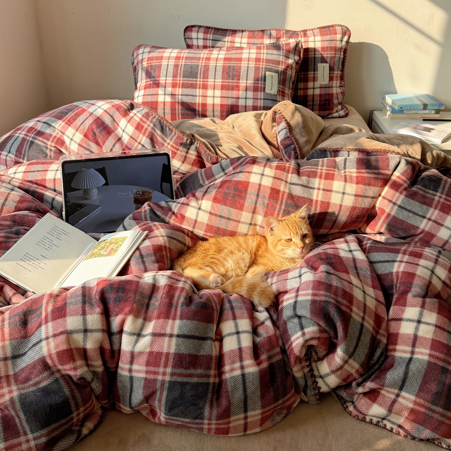 Warm Cabin Flannel Bedding Set Berriscent