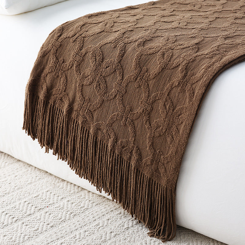 Interlock Chain Knit Throw Blanket Berriscent