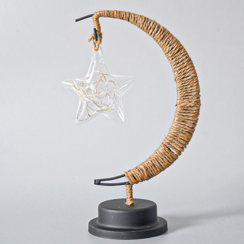 Handcrafted Crescent Light with Illuminated Glass Ornament Berriscent
