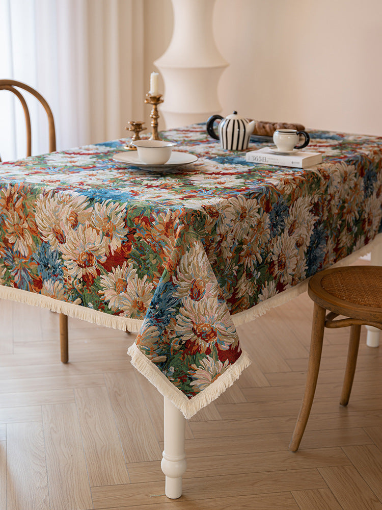 Renaissance Bloom Tapestry Tablecloth Berriscent