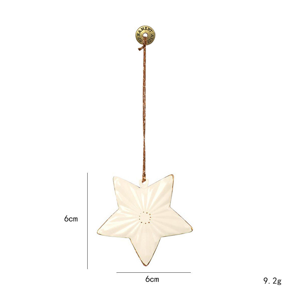 Set of 3 Iron Christmas Ornaments – Tree, Star & Rocking Horse