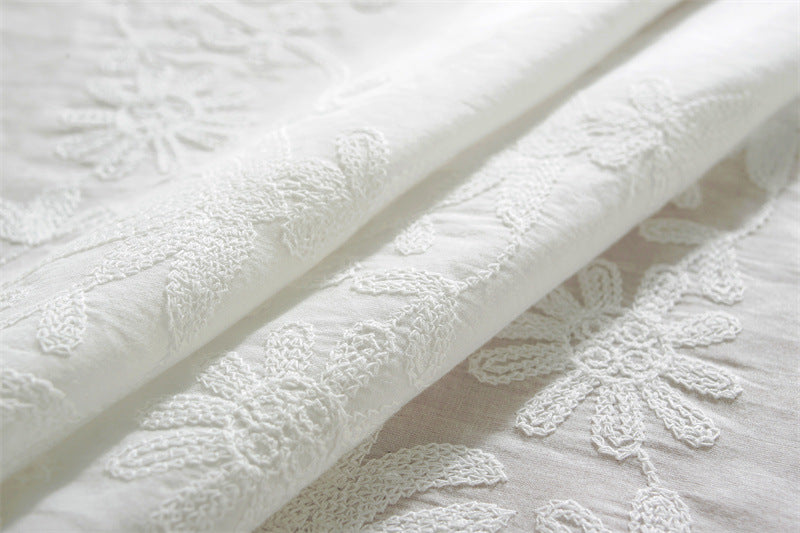 Charming Bloom Ruffled Cotton Cushion Berriscent