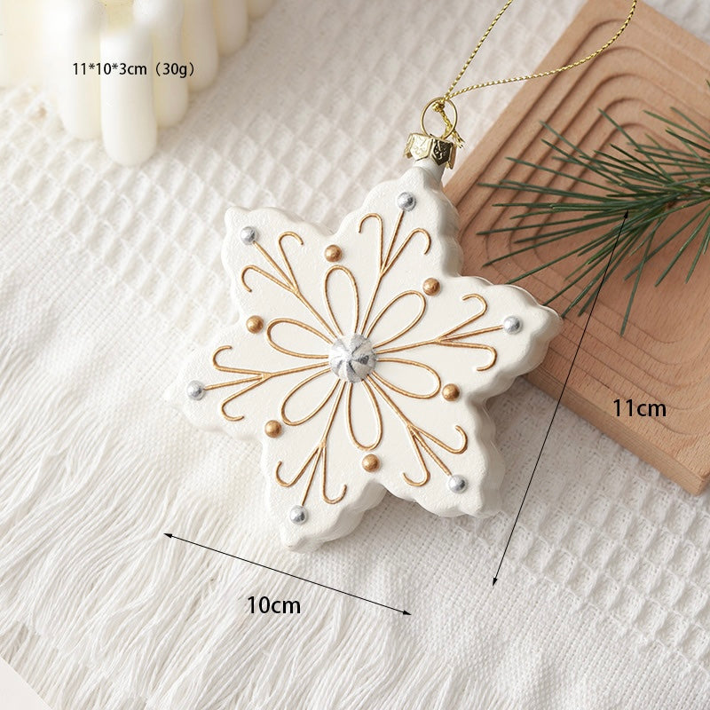 Snowlit Grace Christmas Ornaments – Elegant White & Gold Holiday Collection