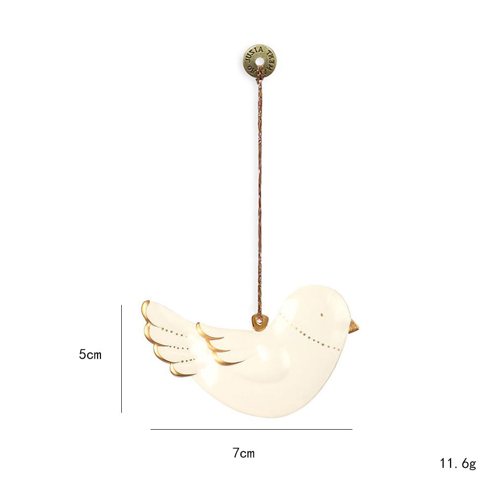 White & Gold Mini Christmas Ornament Set (3 pcs)