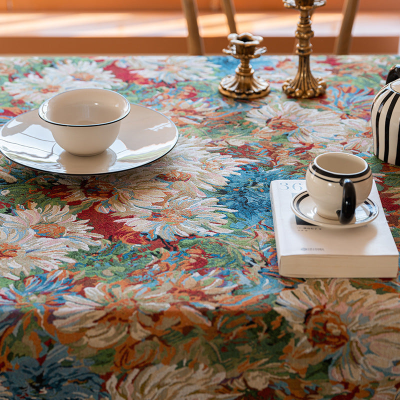 Renaissance Bloom Tapestry Tablecloth Berriscent