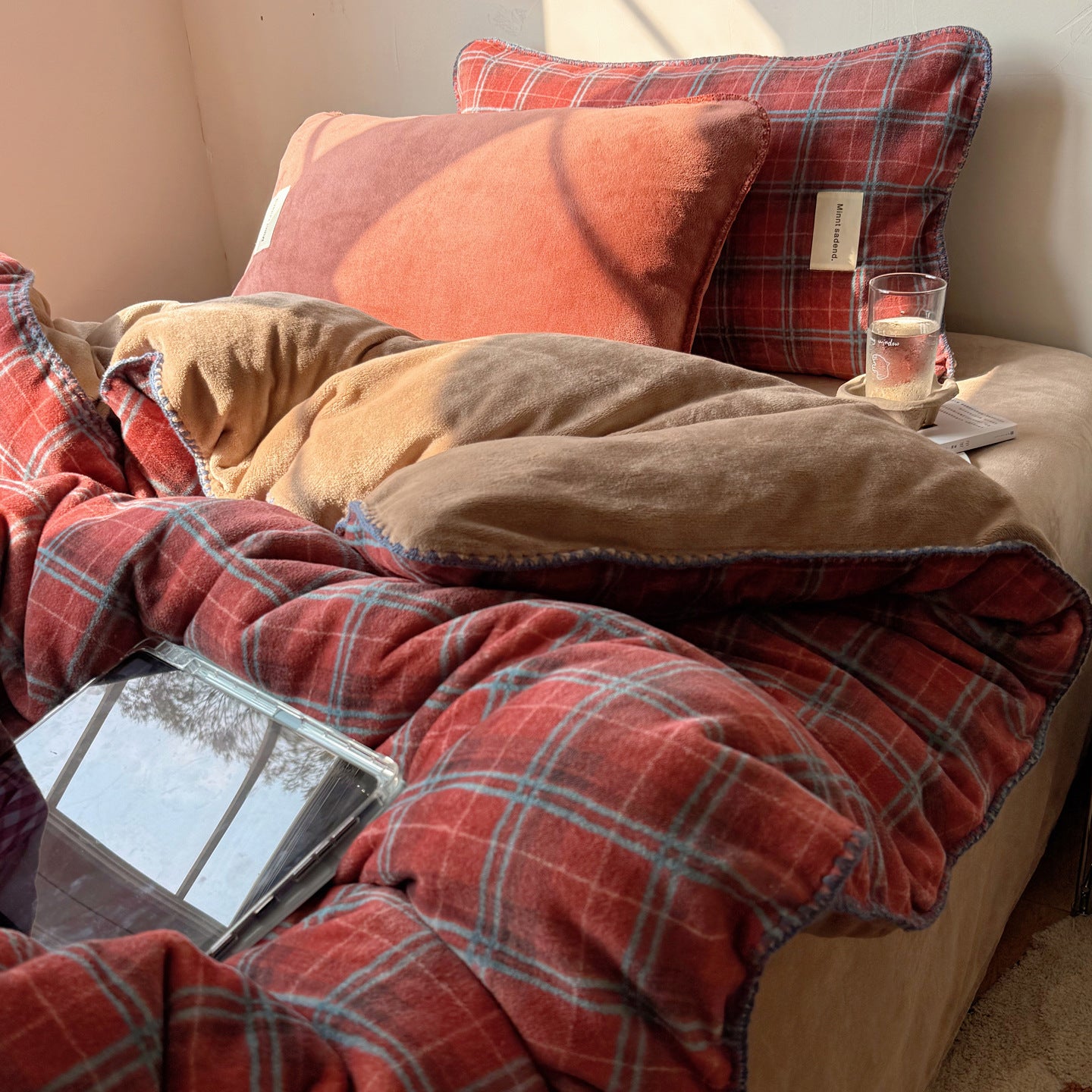 Autumn Plaid Flannel Bedding Set Berriscent