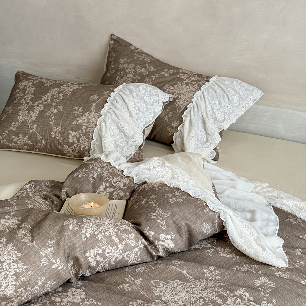 Maison Fleur Lace-Trim Bedding Set Berriscent