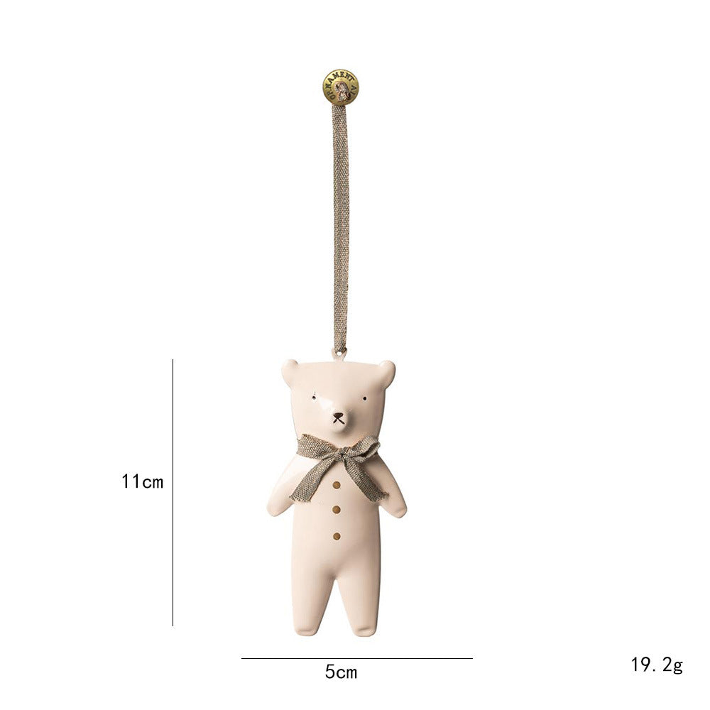 White & Gold Mini Christmas Ornament Set (3 pcs)